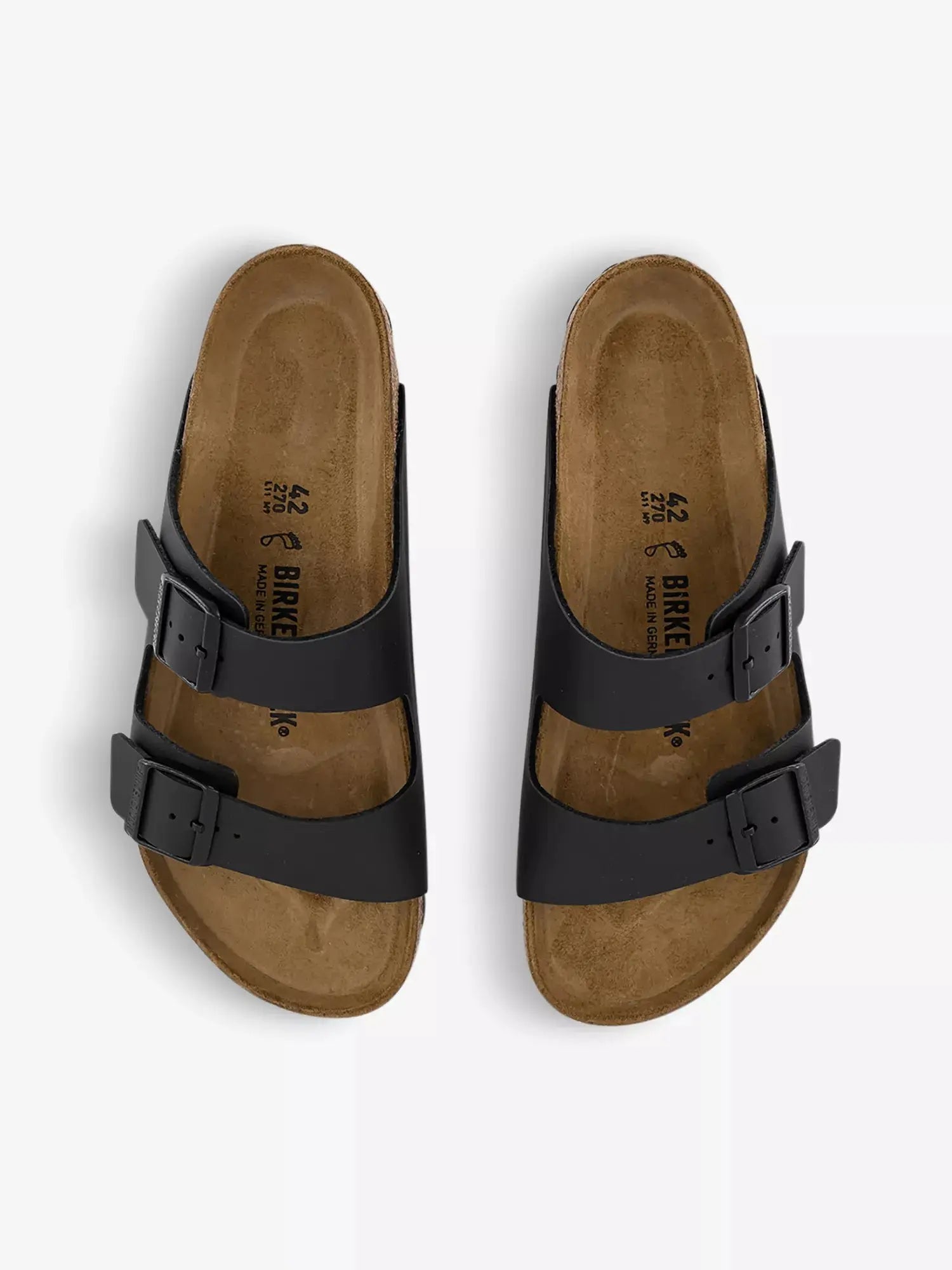 Birkenstock Arizona Black Two Strap Leather Sandals Birkenstock