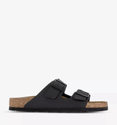 Birkenstock Arizona Black Two Strap Leather Sandals Birkenstock
