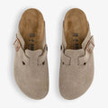Birkenstock Boston- Unisex - Taupe Soft Footbed Suede Leather Birkenstock