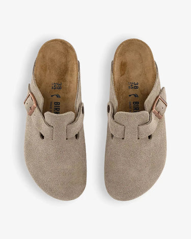 Birkenstock Boston- Unisex - Taupe Soft Footbed Suede Leather Birkenstock