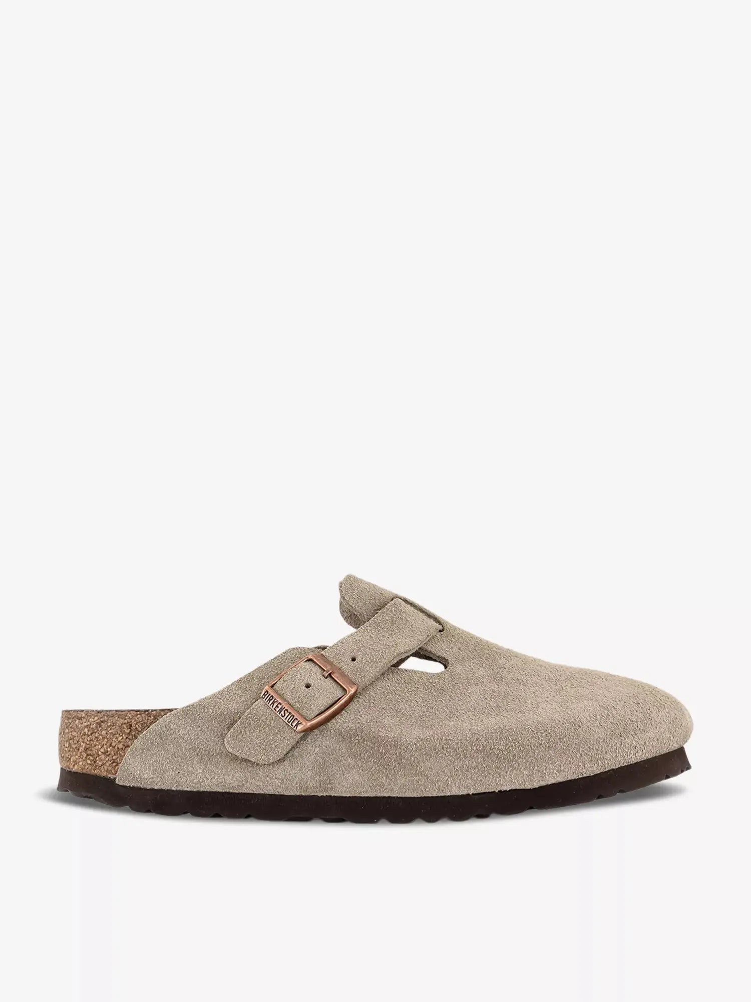 Birkenstock Boston- Unisex - Taupe Soft Footbed Suede Leather Birkenstock