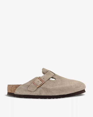 Birkenstock Boston- Unisex - Taupe Soft Footbed Suede Leather Birkenstock