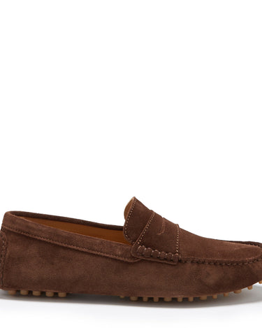 Penny Driving Loafers, brown suede-0