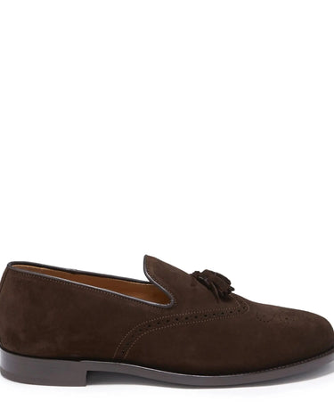 Brown Suede Tasselled Brogues, Welted Leather Sole-0