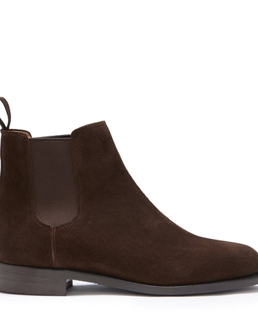 Women's Brown Suede Chelsea Boots, Welted Leather Sole-0