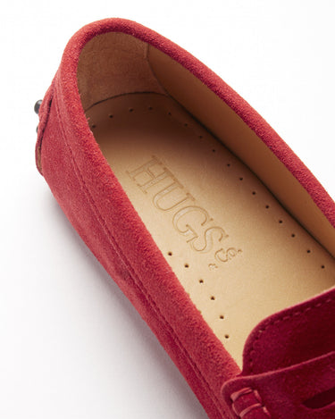 Women's Penny Driving Loafers, red suede-3