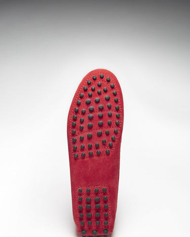 Women's Penny Driving Loafers, red suede-4
