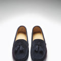Women's Tasselled Driving Loafers, navy blue suede-2