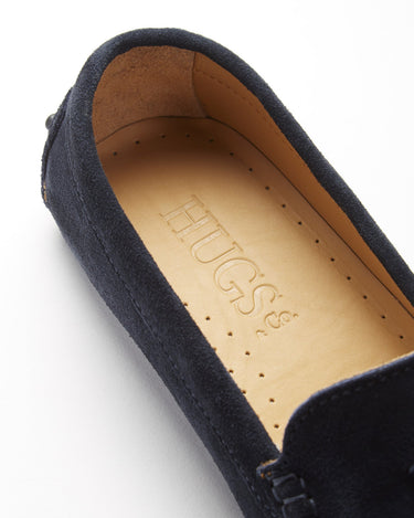 Women's Tasselled Driving Loafers, navy blue suede-3