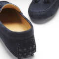Women's Tasselled Driving Loafers, navy blue suede-4