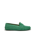 Women's Penny Driving Loafers, emerald embossed suede-0