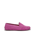 Women's Penny Driving Loafers, pink embossed suede-0