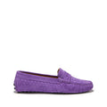 Women's Penny Driving Loafers, purple embossed suede-0