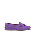 Women's Tasselled Driving Loafers, purple embossed suede-0