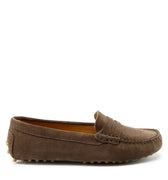 Women's Penny Driving Loafers, brown suede-0