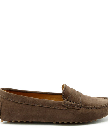 Women's Penny Driving Loafers, brown suede-0