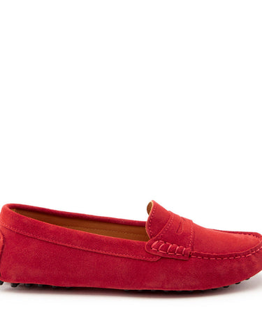 Women's Penny Driving Loafers, red suede-0