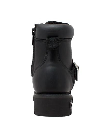 Women's 6" Black Lace Zipper Boot Leather Boots-2