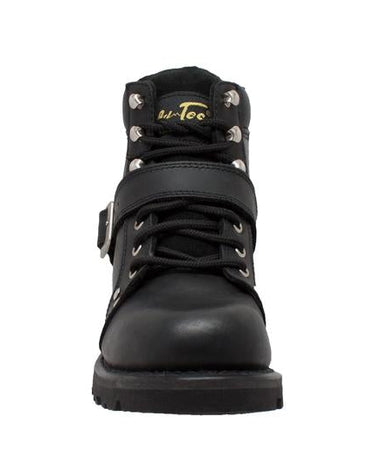 Women's 6" Black Lace Zipper Boot Leather Boots-4