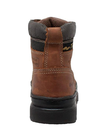 Women's 6" Steel Toe Work Boot Brown Leather Boots-1