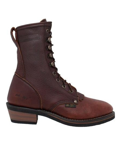 Women's 8" Black/Dark Cherry Packer Leather Boots-4
