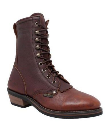 Women's 8" Black/Dark Cherry Packer Leather Boots-0