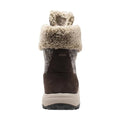 Women's Brown Microfleece Lace Winter Leather Boots-2