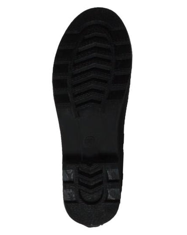 Women's Rubber Rider Boot With Red Cuff Black Leather Boots-1