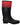 Women's Rubber Rider Boot With Red Cuff Black Leather Boots-4