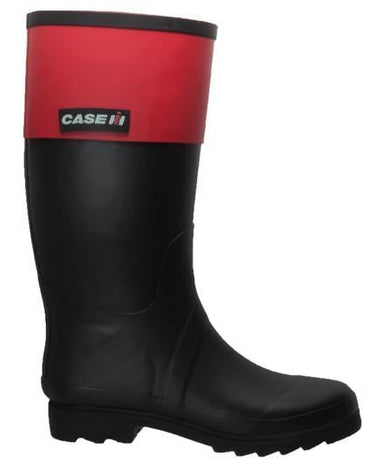 Women's Rubber Rider Boot With Red Cuff Black Leather Boots-4