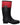Women's Rubber Rider Boot With Red Cuff Black Leather Boots-4