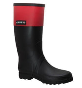 Women's Rubber Rider Boot With Red Cuff Black Leather Boots-0