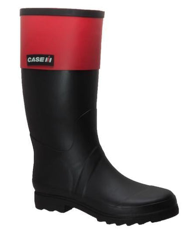 Women's Rubber Rider Boot With Red Cuff Black Leather Boots-0