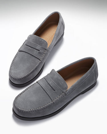 Boat Loafers, slate grey suede-1