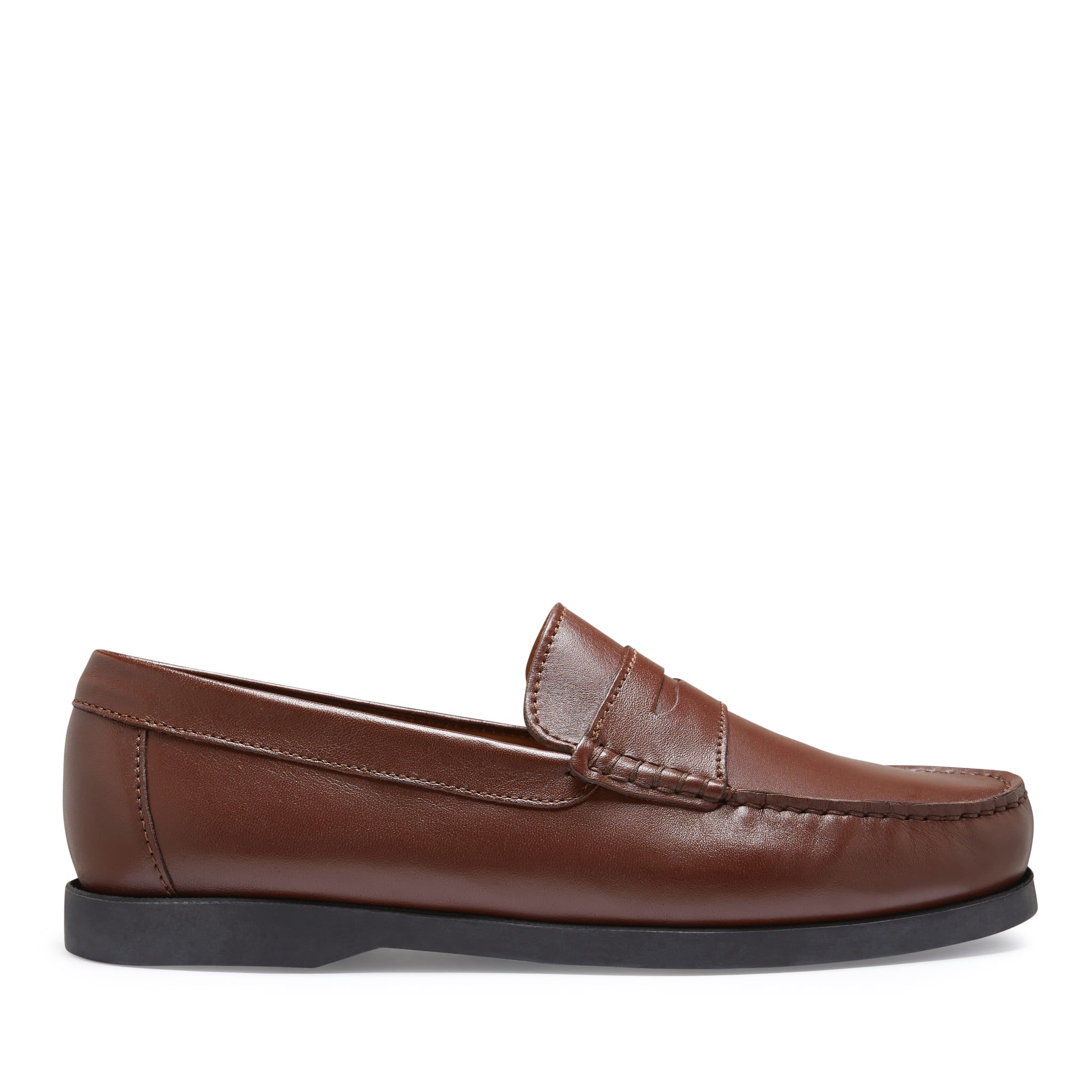 Boat Loafers, brown leather-0