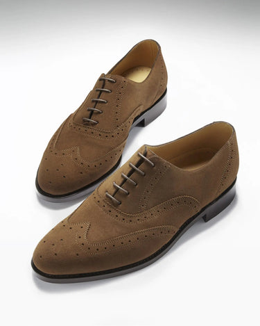 Brown Suede Brogues, Welted Leather Sole-1