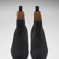 Black Suede Chelsea Boots, Welted Leather Sole-1