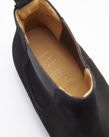 Black Suede Chelsea Boots, Welted Leather Sole-3