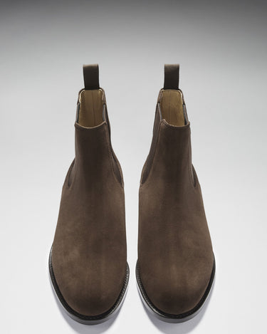 Brown Suede Chelsea Boots, Welted Leather Sole-3