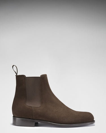 Brown Suede Chelsea Boots, Welted Leather Sole-2