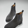 Grey Suede Chelsea Boots, Welted Leather Sole-2