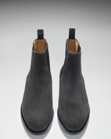 Grey Suede Chelsea Boots, Welted Leather Sole-3