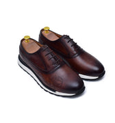 Archie - Brown Leather Sneakers-0