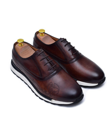 Archie - Brown Leather Sneakers-0