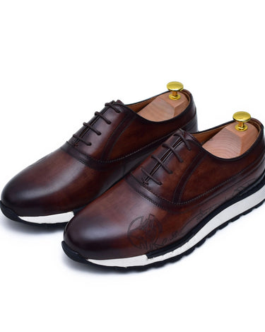 Archie - Brown Leather Sneakers-1