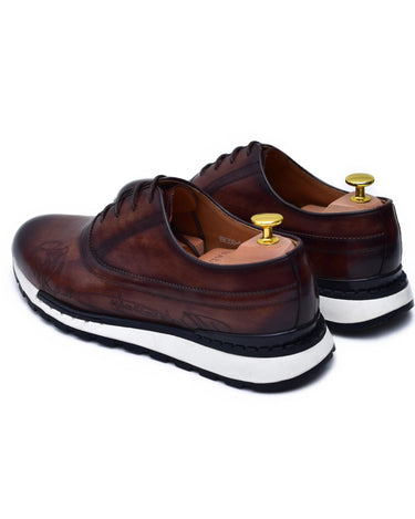 Archie - Brown Leather Sneakers-2