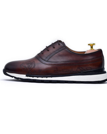 Archie - Brown Leather Sneakers-3