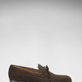 Brown Suede Goodyear Welted Laced Loafers-2