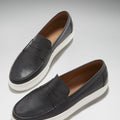 Slip-on Sneaker Loafers, black leather-1