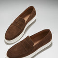 Slip-on Sneaker Loafers, brown suede-1